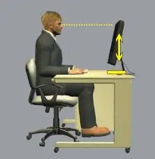 કમ્પ્યુટર પર કામ કરતી વખતે મોનિટર અને ખુરશીની સાચી ઊંચાઈ.