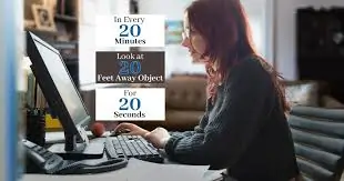 ઓફિસ બ્રેકમાં આંખો અને ડોકને રિલેક્સ કરવા માટે '20-20-20 રૂલ'.