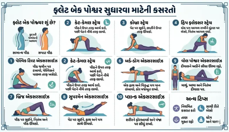 ફ્લેટ બેક પોશ્ચર (Flat Back Posture) સુધારવા માટેની કસરતો