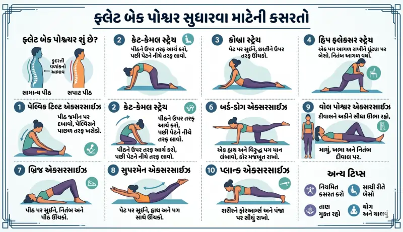 ફ્લેટ બેક પોશ્ચર (Flat Back Posture) સુધારવા માટેની કસરતો