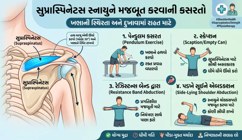 સુપ્રાસ્પિનેટસ (Supraspinatus) સ્નાયુને મજબૂત કરવા માટેની કસરતો
