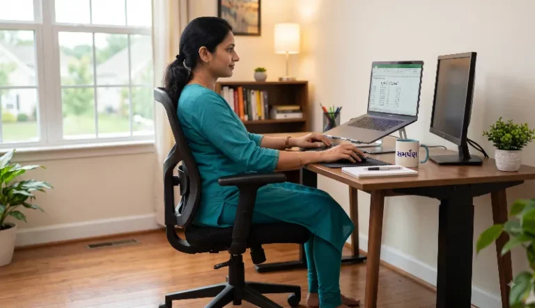 Work From Home માટે યોગ્ય બેસવાની પદ્ધતિ