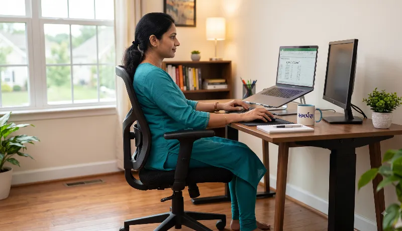 Work From Home માટે યોગ્ય બેસવાની પદ્ધતિ