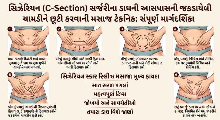 C-Section પછી Scar Massage જકડાયેલી ચામડી માટે મસાજ ટેકનિક