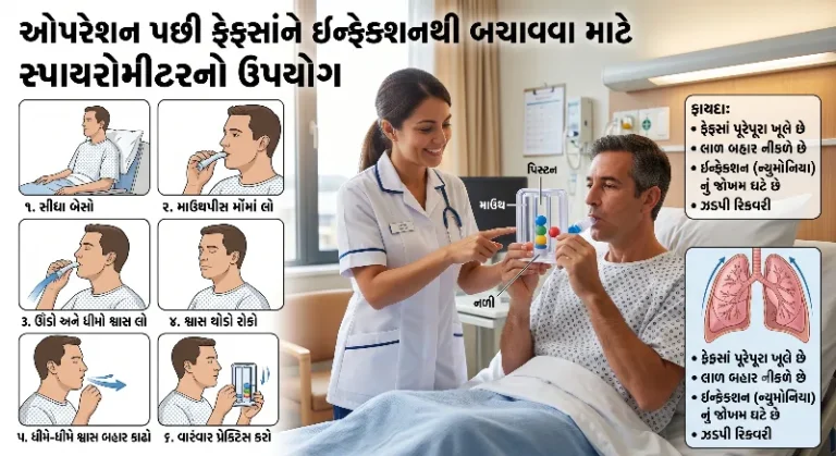 ઓપરેશન પછી ફેફસાંના ઇન્ફેક્શનથી બચવા સ્પાયરોમીટરનો ઉપયોગ