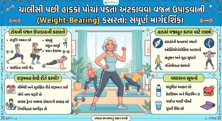 ચાલીસી પછી હાડકાં પોચાં પડતા અટકાવવા વજન ઉપાડવાની (Weight-Bearing) કસરતો સંપૂર્ણ માર્ગદર્શિકા