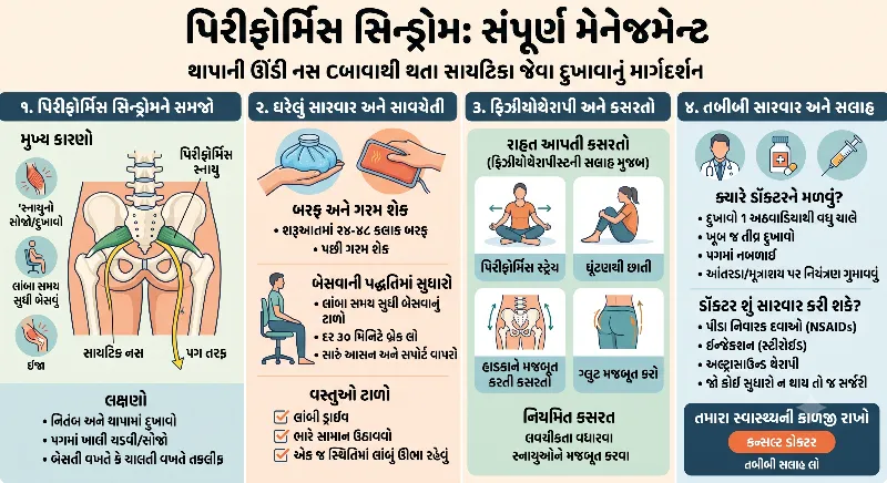પિરીફોર્મિસ સિન્ડ્રોમ થાપાની ઊંડી નસ દબાવાથી થતા સાયટિકા જેવા દુખાવાનું સંપૂર્ણ મેનેજમેન્ટ