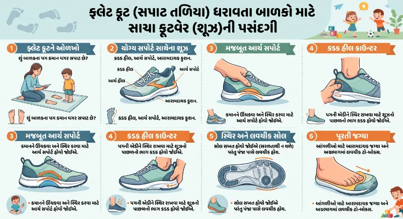 ફ્લેટ ફૂટ (સપાટ તળિયા) ધરાવતા બાળકો માટે શરૂઆતથી જ સાચા ફૂટવેર (શૂઝ)ની પસંદગી