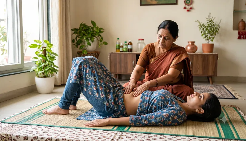 સ્ત્રીઓ માટે પેચોટી (નાભિ ખસવી) બેસાડવાની સાચી રીત અને કસરતો